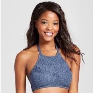 blue halter bikini top